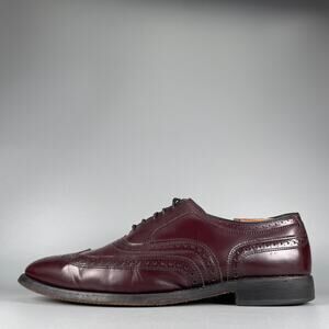 Allen Edmonds McAllister Men's 10 C Burgundy Leather Wingtip Oxford Dress Shoes